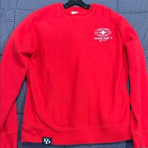 Podcast P Red Crewneck Sweater